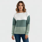 Claire - Elegant Three-Color Patchwork Sweater