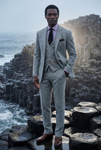 Liam | Textured Three-piece Suit with Notched Lapels
