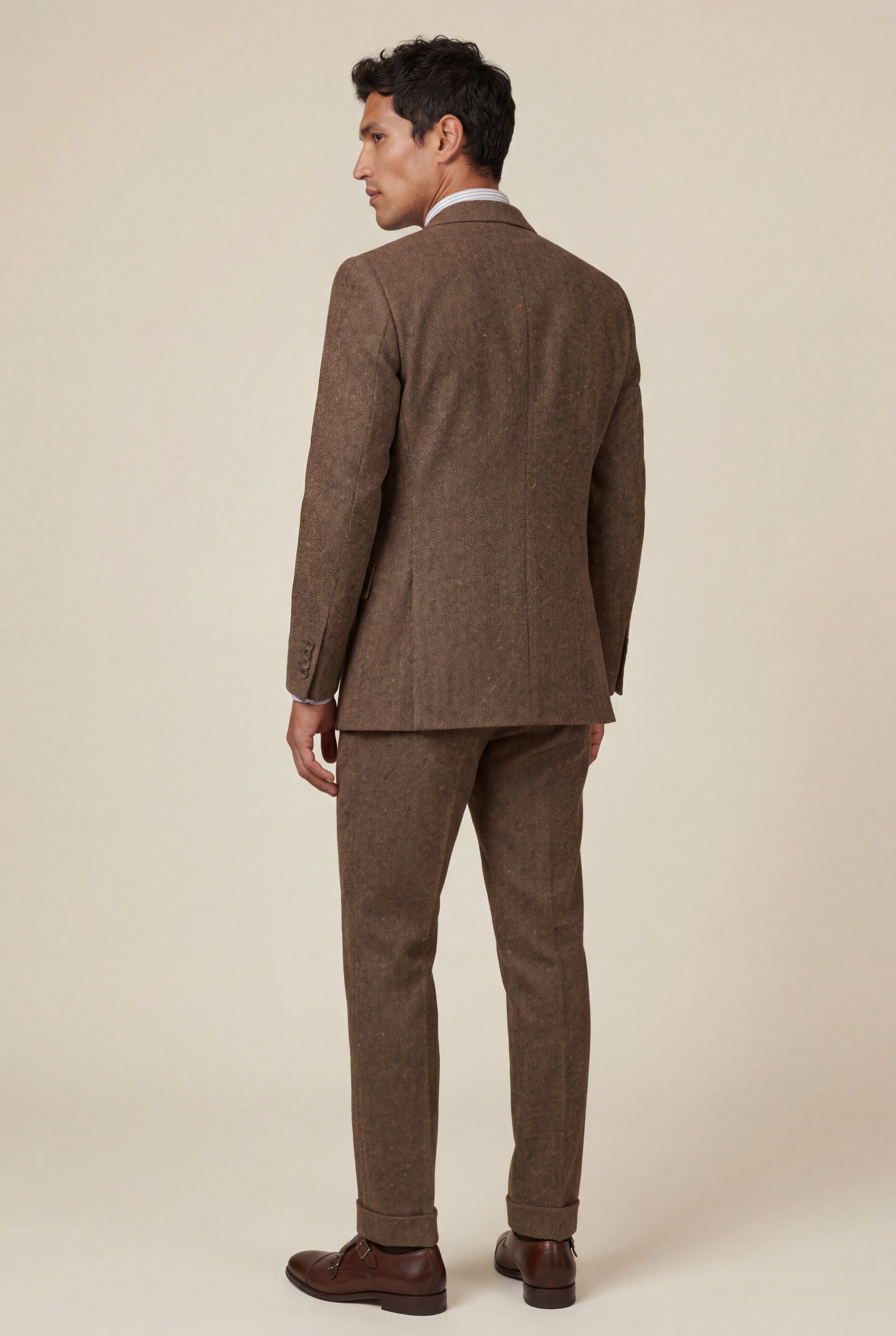 Liam | Textured Three-piece Suit with Notched Lapels