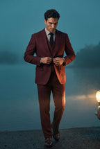 Liam | Textured Three-piece Suit with Notched Lapels