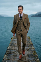 Liam | Textured Three-piece Suit with Notched Lapels