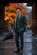 Liam | Textured Three-piece Suit with Notched Lapels