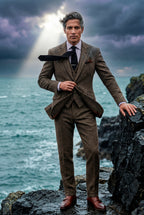 Liam | Textured Three-piece Suit with Notched Lapels