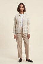 Button-up Collared Cardigan with Patch Pockets | Senna