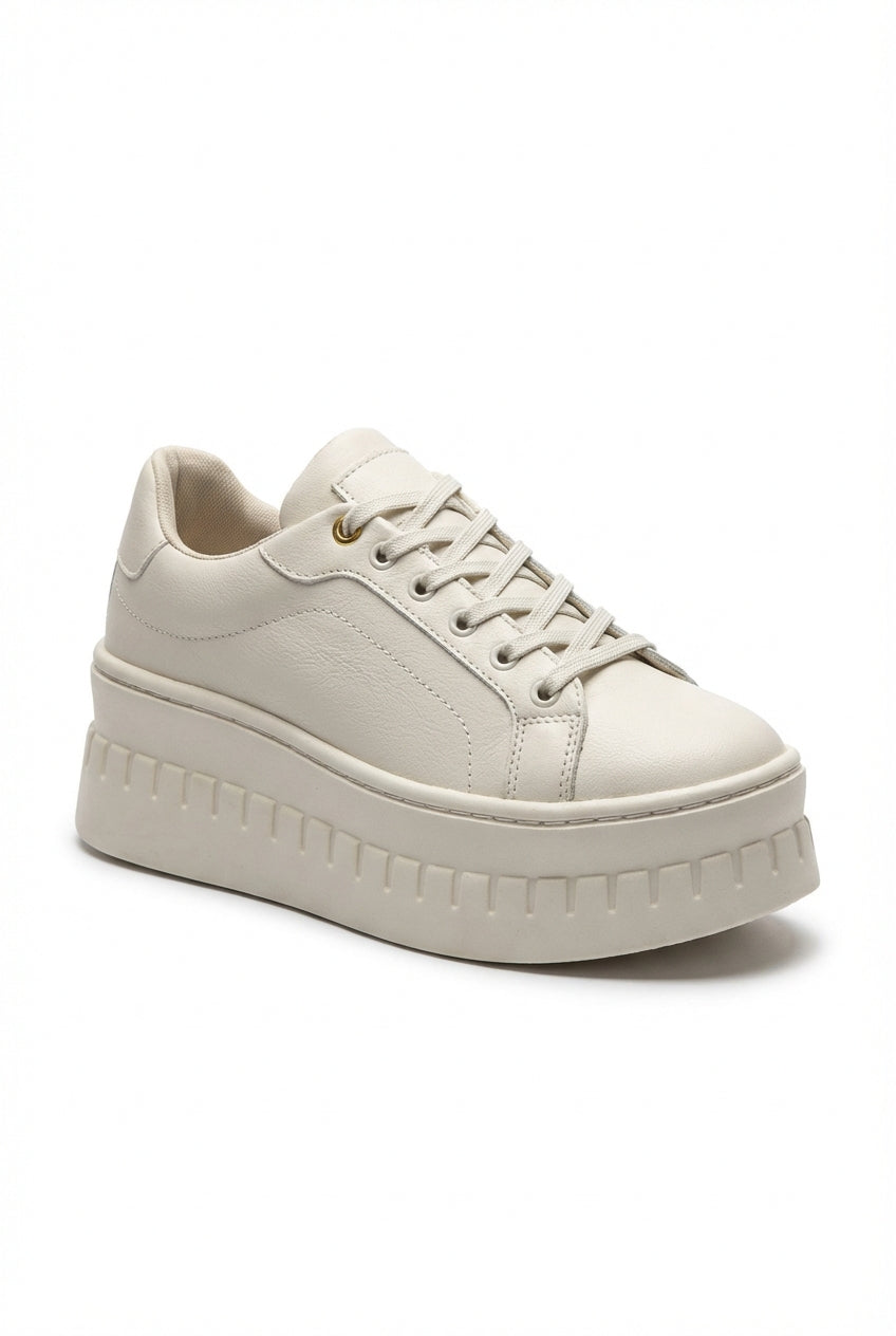 Lucy | Chunky Platform Lace-up Sneakers with Ridged Sole