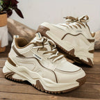 Lia | Chunky Platform Panel Lace-up Sneakers