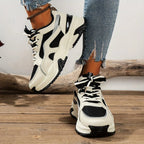 Lia | Chunky Platform Panel Lace-up Sneakers