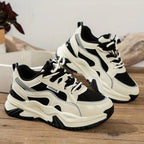 Lia | Chunky Platform Panel Lace-up Sneakers