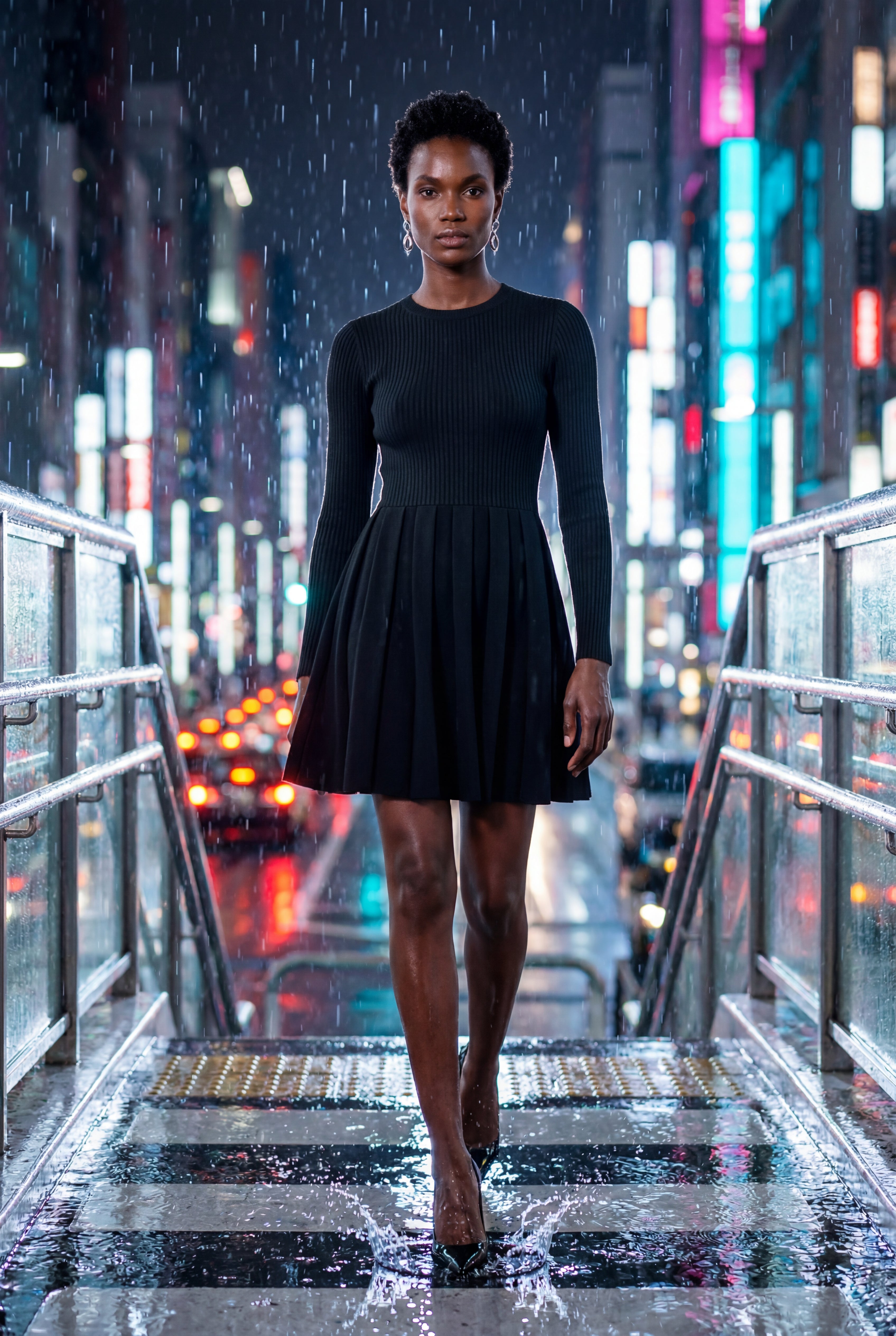 Alyssa | Crew Neck Long Sleeve Fit and Flare Mini Dress For Women