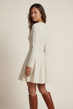 Alyssa | Crew Neck Long Sleeve Fit and Flare Mini Dress For Women