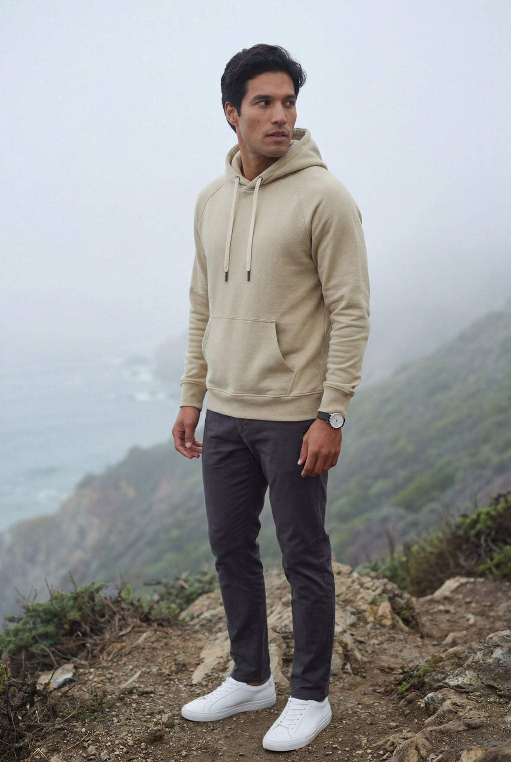 Men's Classic Drawstring Hood Regular Fit Pullover Hoodie