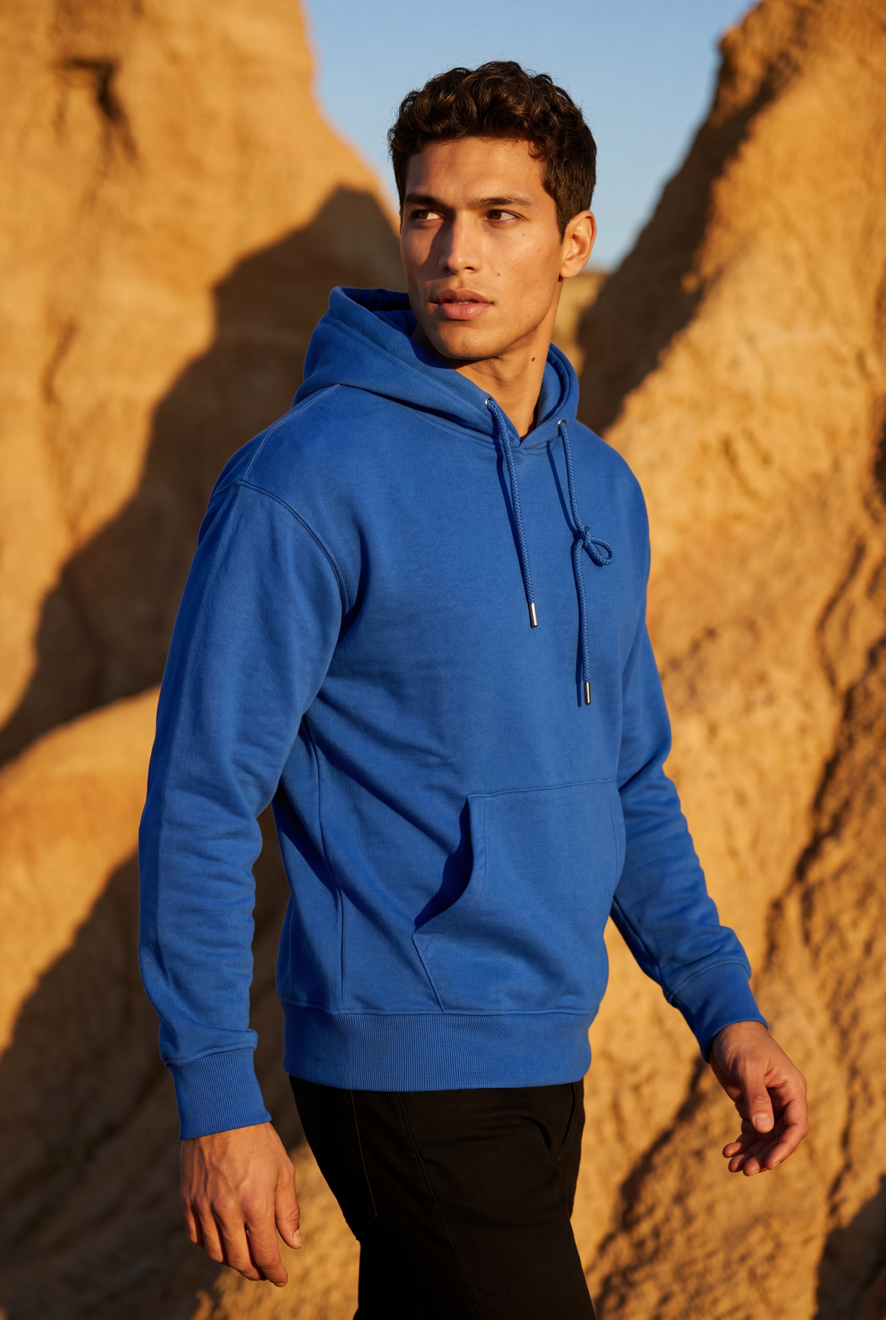 Men's Classic Drawstring Hood Regular Fit Pullover Hoodie