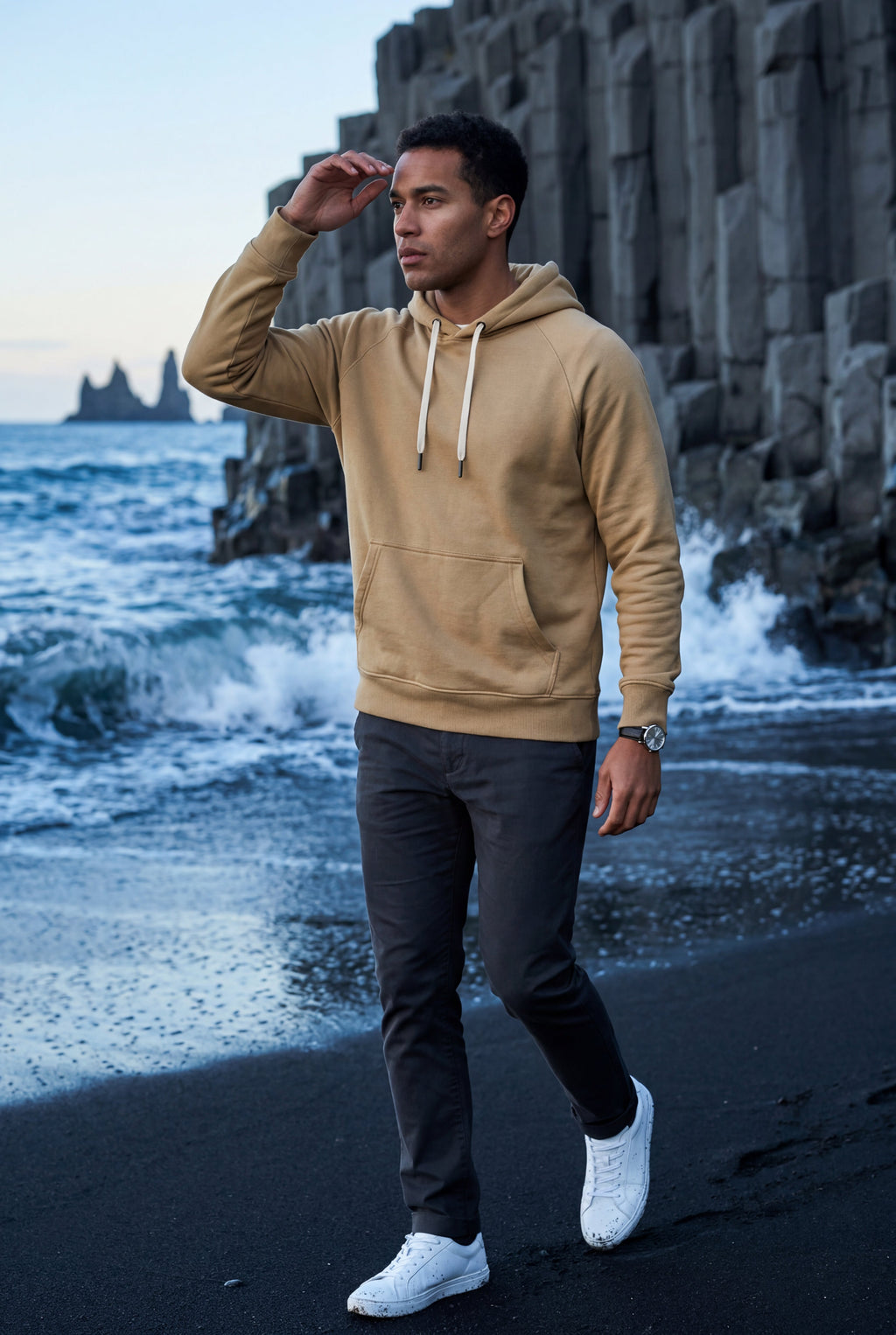 Men's Classic Drawstring Hood Regular Fit Pullover Hoodie