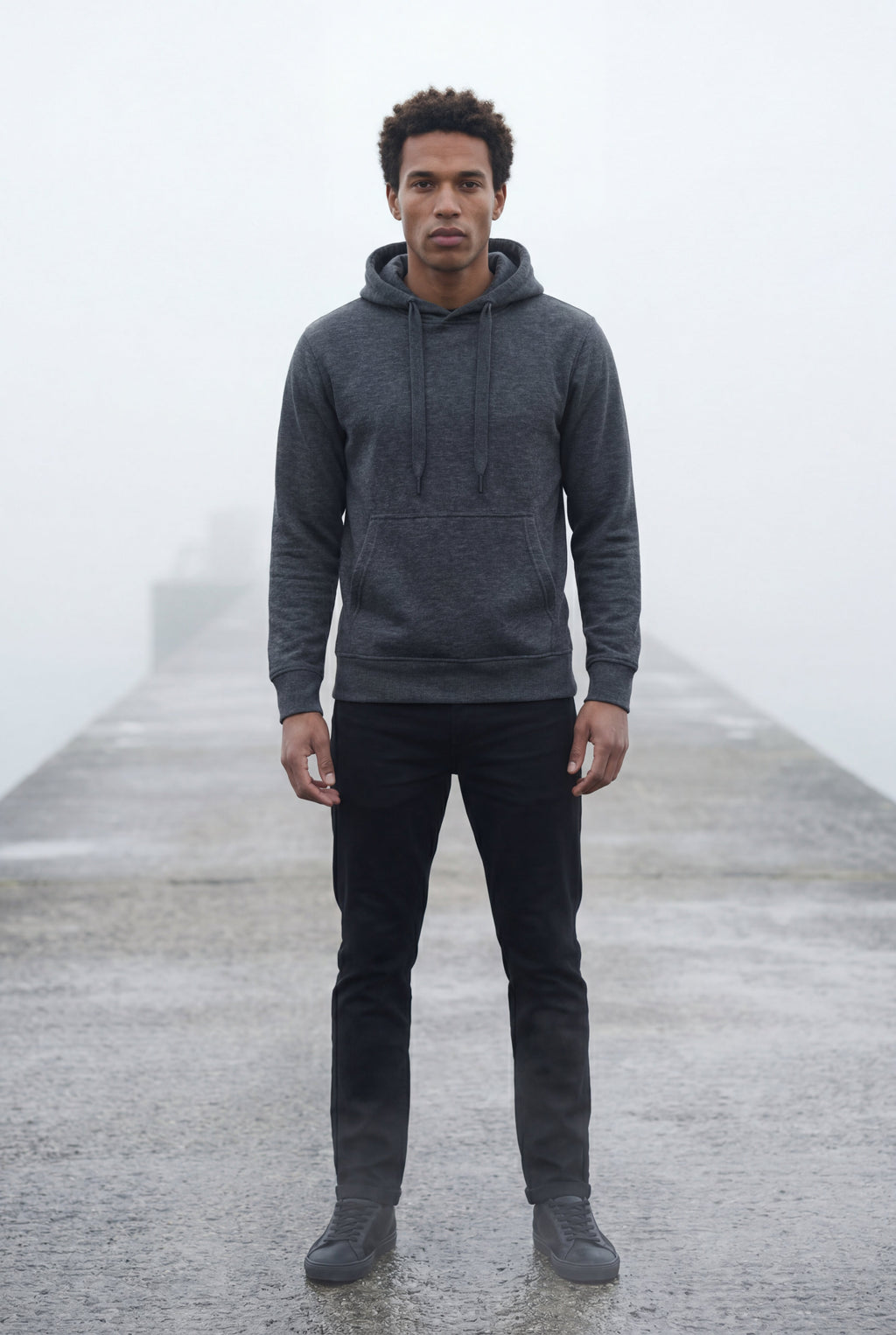 Men's Classic Drawstring Hood Regular Fit Pullover Hoodie