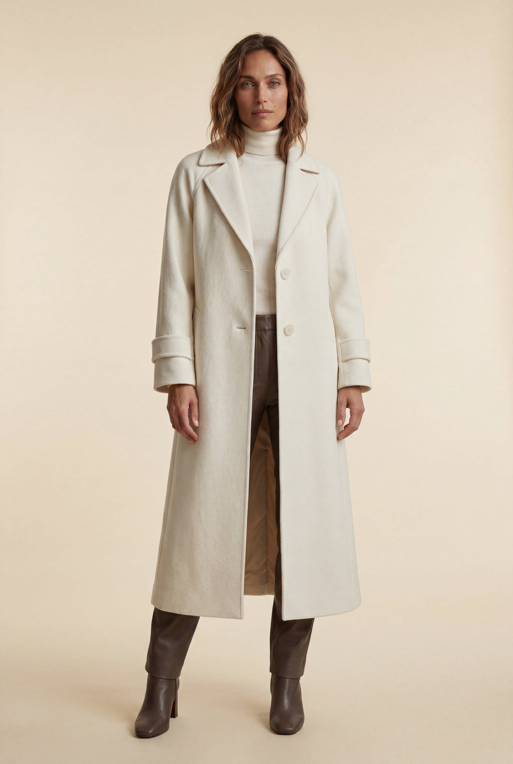 Notched Lapel Full-length Tailored Coat | Senna