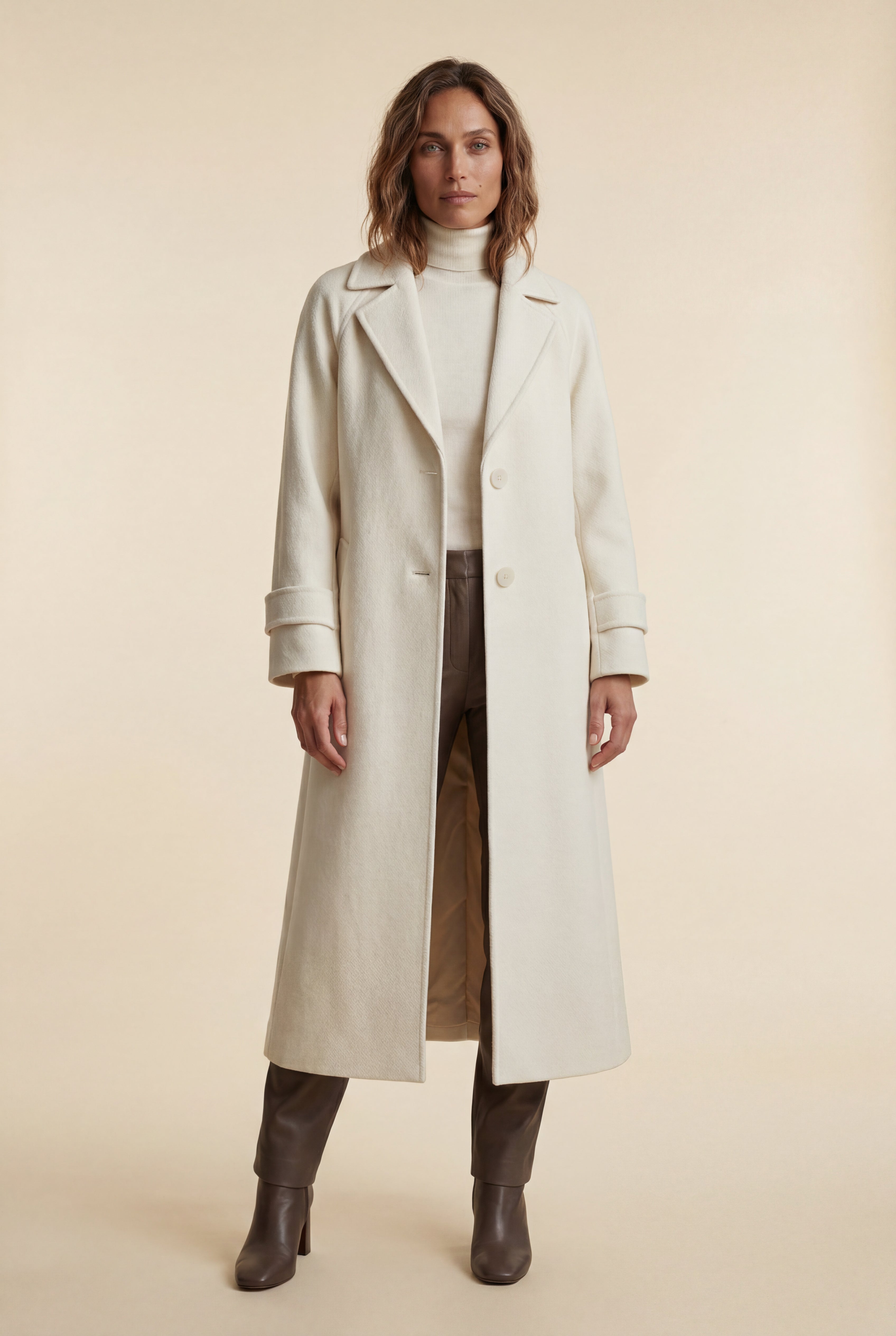 Notched Lapel Full-length Tailored Coat | Senna