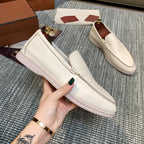Liam | Pebbled Slip-on Loafers with Contrast Sole