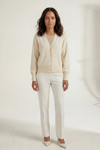 V-neck Button-front Classic Cardigan Sweater | Senna
