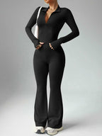 Women's Two-Piece Sports Set with Zip Top and Flared Trousers | Dylani
