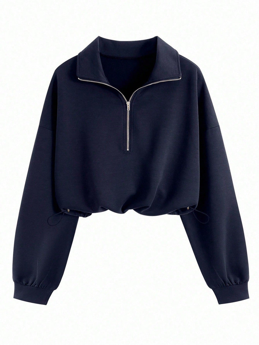 Lia | Cropped Hoodie with Zip and Drawstring