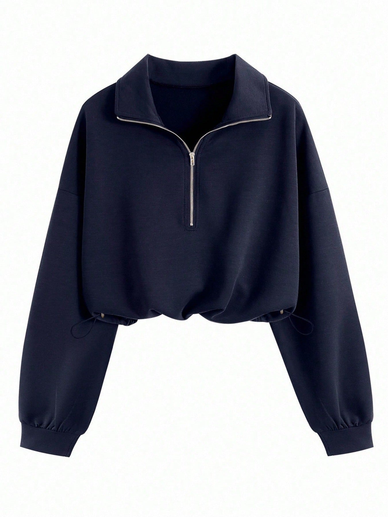 Lia | Cropped Hoodie with Zip and Drawstring