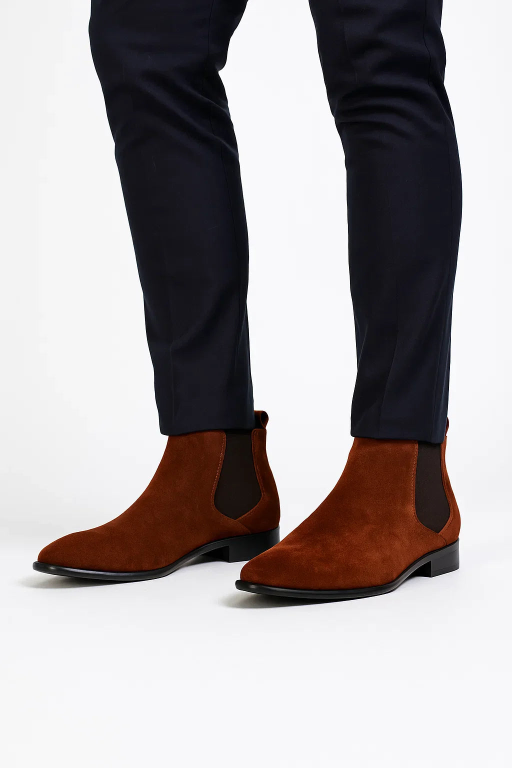Kian | Almond Toe Chelsea Boots with Low Stacked Heel