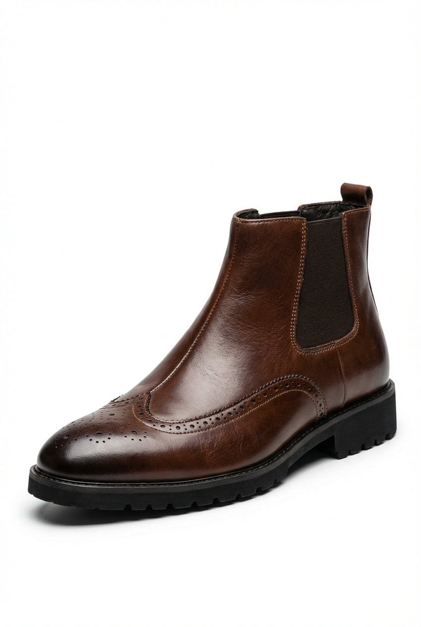 Liam | Brogue Detailing Chelsea Slip-on Boots