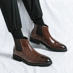 Liam | Brogue Detailing Chelsea Slip-on Boots