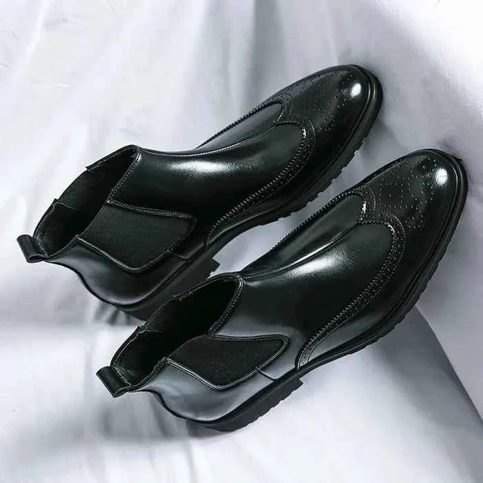 Liam | Brogue Detailing Chelsea Slip-on Boots