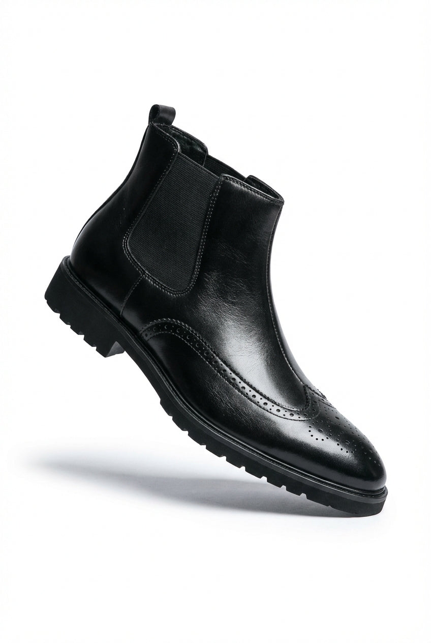 Liam | Brogue Detailing Chelsea Slip-on Boots