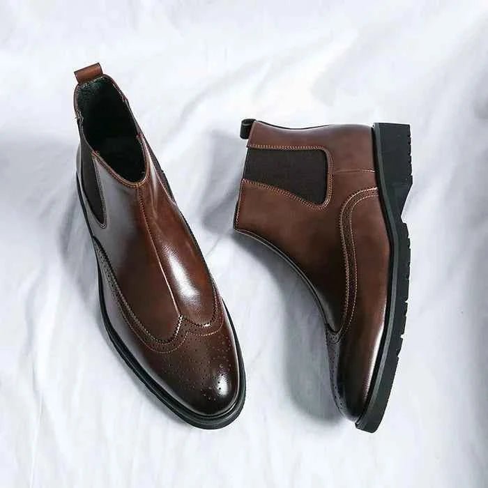 Liam | Brogue Detailing Chelsea Slip-on Boots
