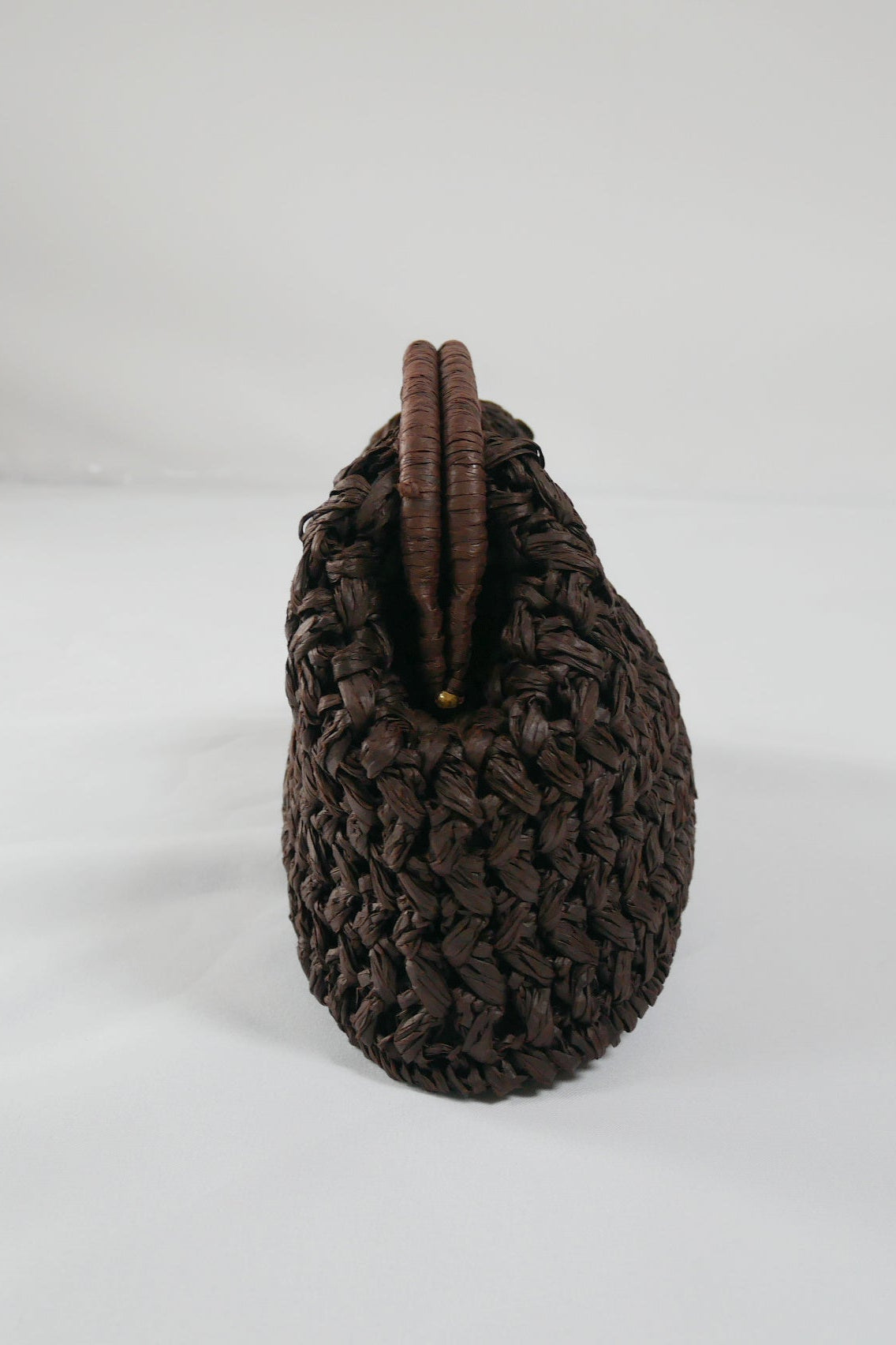 Lieke | Chunky Hand-crocheted Structured Clutch Bag Dark Brown