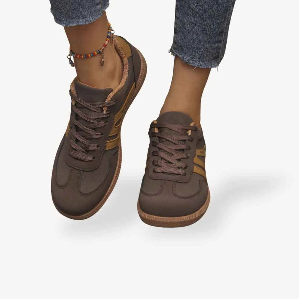 Elcevi | Color-block Panel Retro Lace up Sneakers For Women