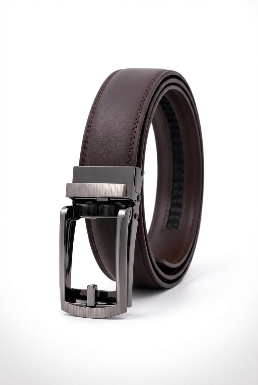 Kian | Gunmetal Automatic Buckle Adjustable Dress Belt