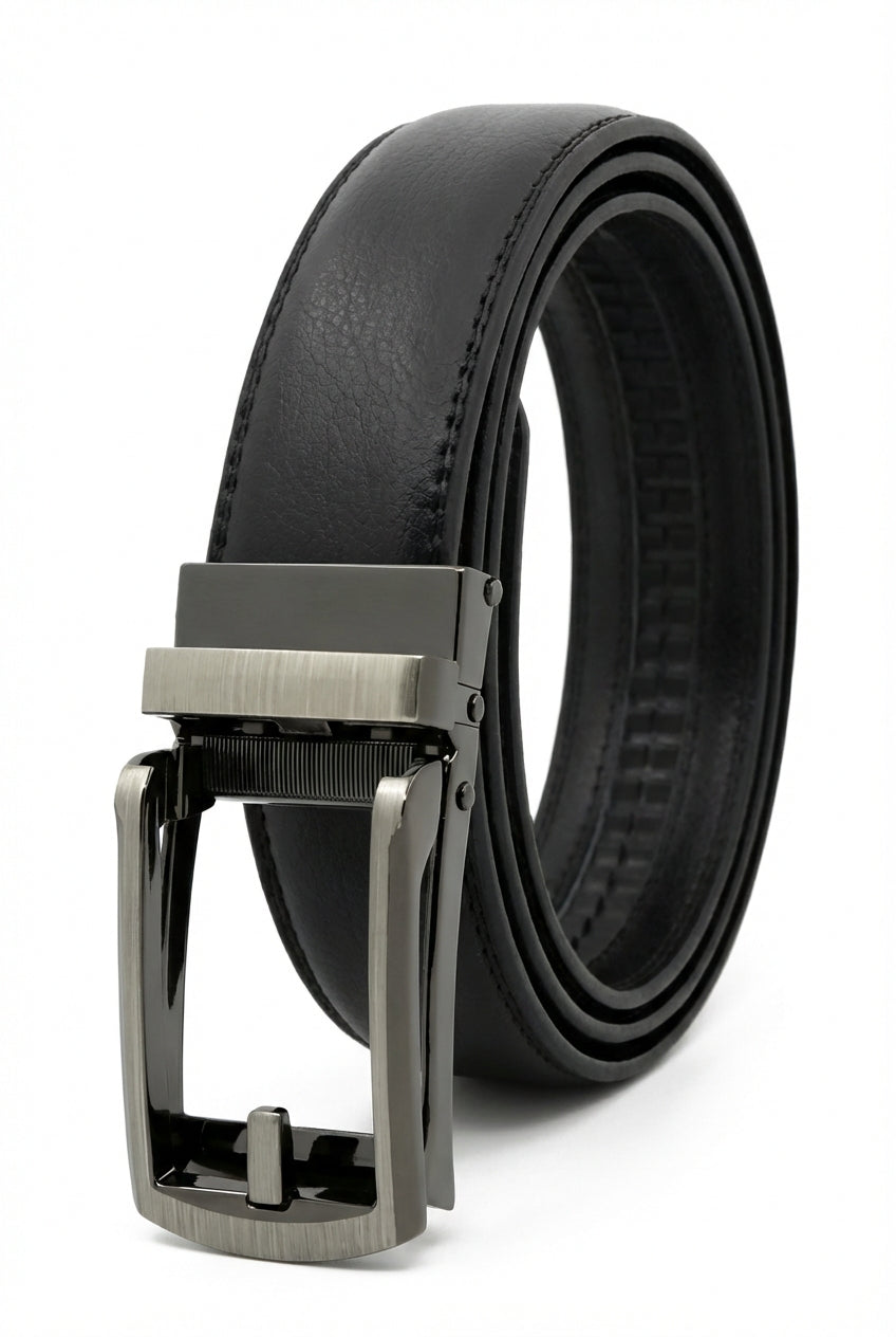 Kian | Gunmetal Automatic Buckle Adjustable Dress Belt