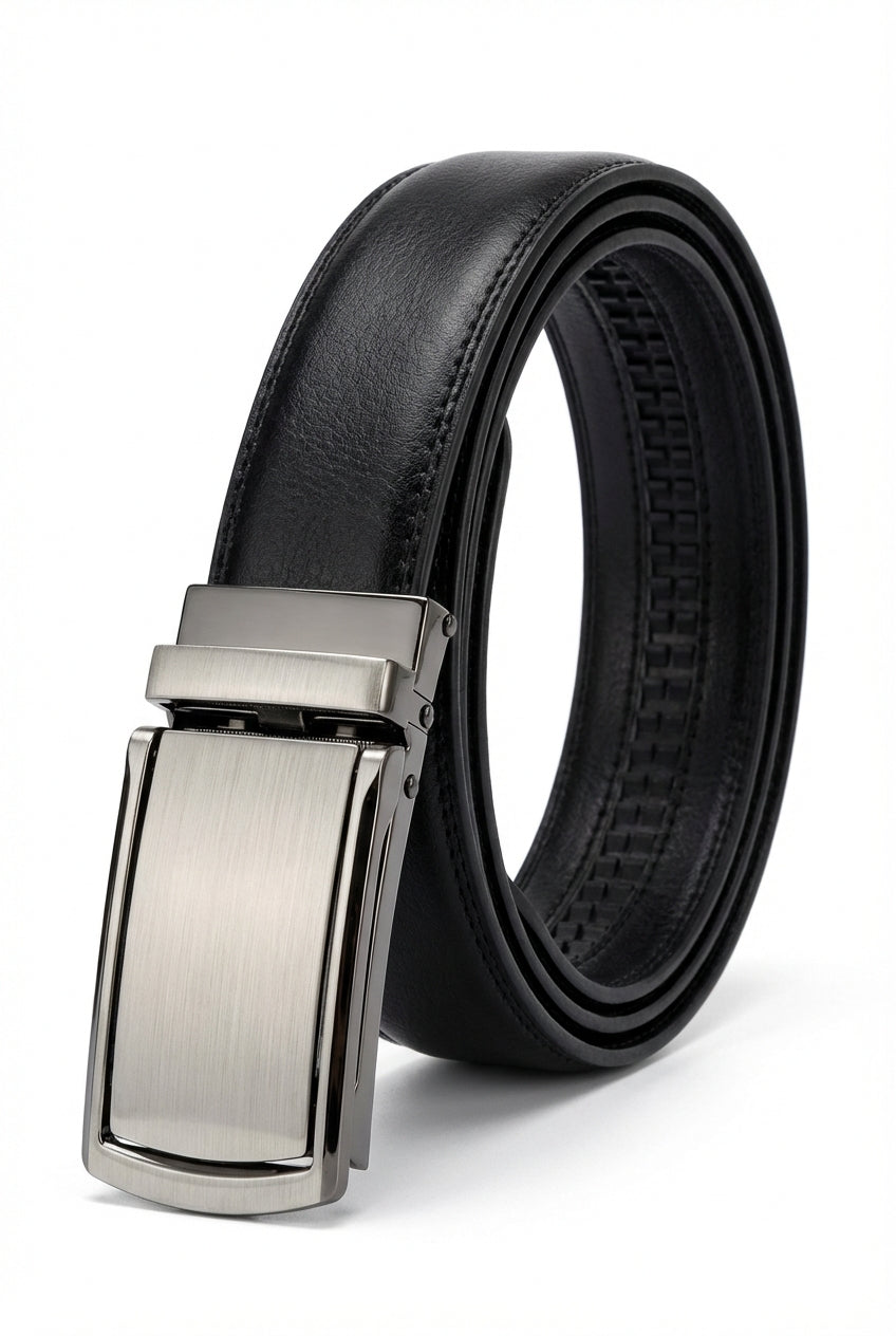 Kian | Gunmetal Automatic Buckle Adjustable Dress Belt
