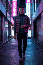 Lightweight High Collar Padded Vest with Slim Silhouette | Liam