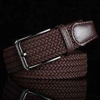 Liam | Men's Braided Stretch Belt with Trim and Buckle