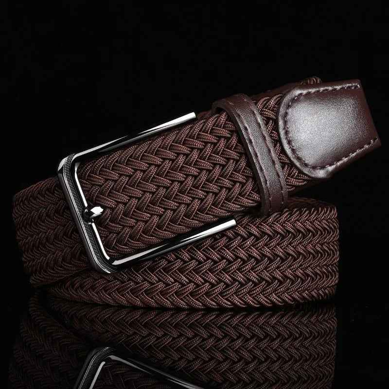 Liam | Men's Braided Stretch Belt with Trim and Buckle