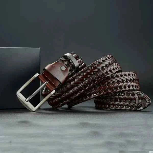 Kian | Men's Braided Textured Pin Buckle Casual Belt