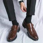 Liam | Monk Strap Brogue Oxford Dress Shoes with Wingtip Detail
