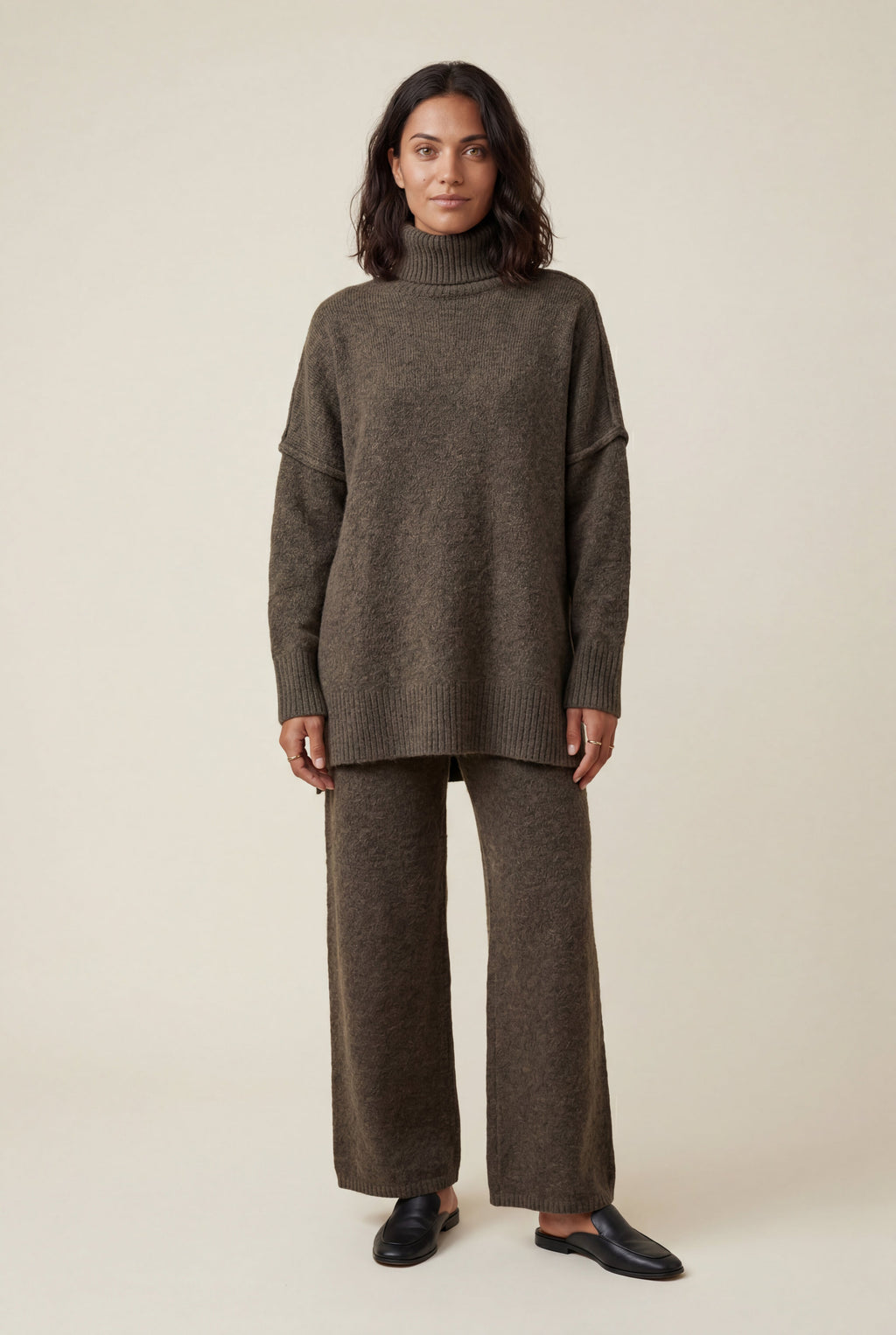 Lisa | Oversized Turtleneck Relaxed Lounge Set with Wide-leg Pants