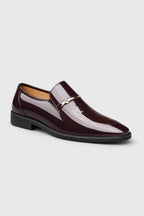 Liam | Patent Slip-on Loafers with Metal Bar Detail