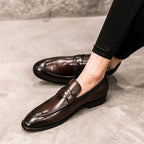 Liam | Polished Almond Toe Classic Penny Loafers