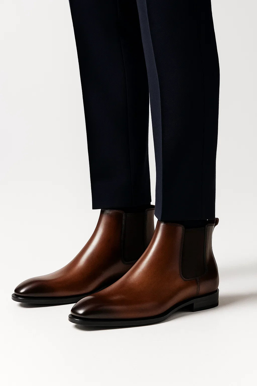 Kian | Sleek Almond Toe Chelsea Ankle Boots
