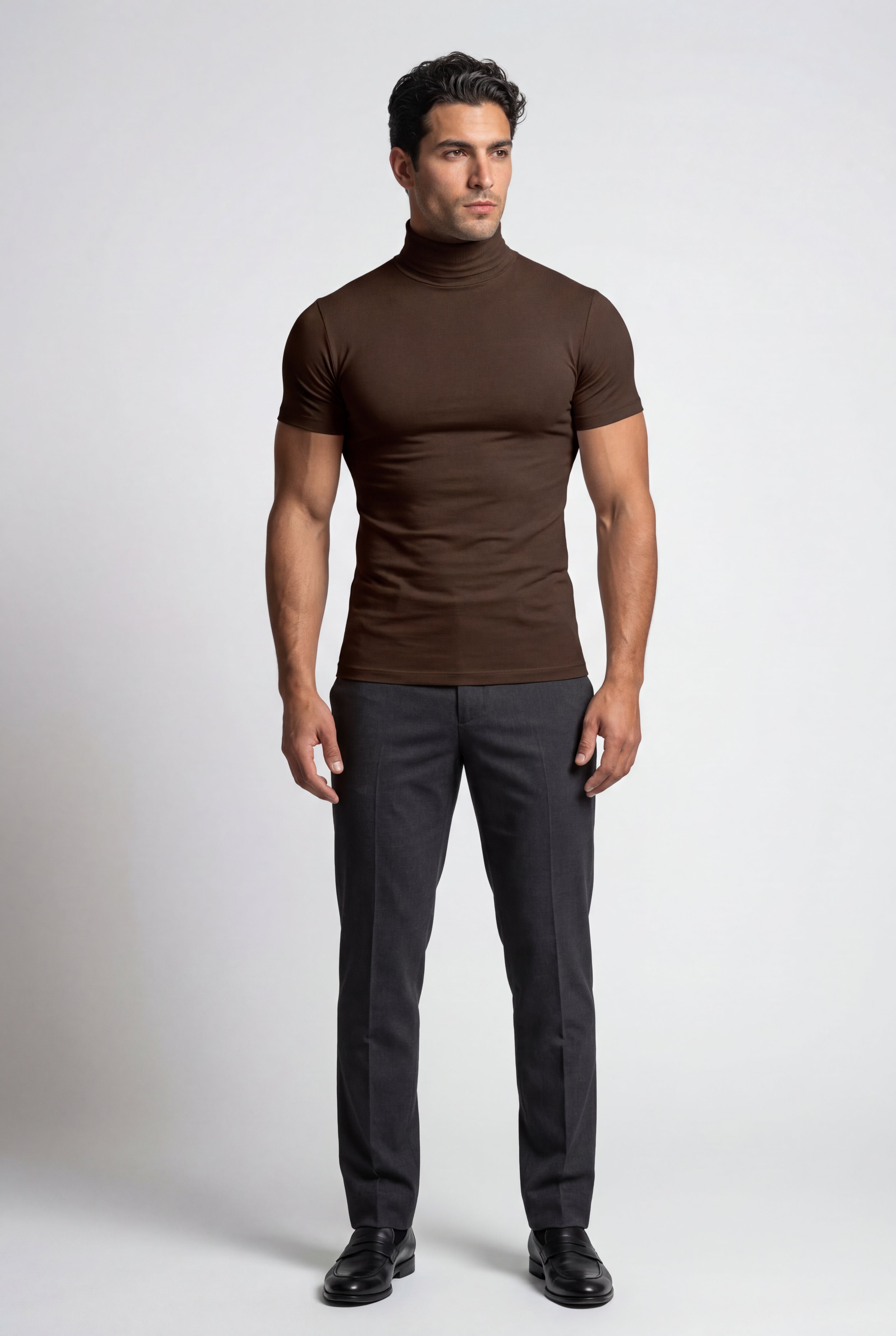 Kian | Slim Fit Short Sleeve Turtleneck Shirt