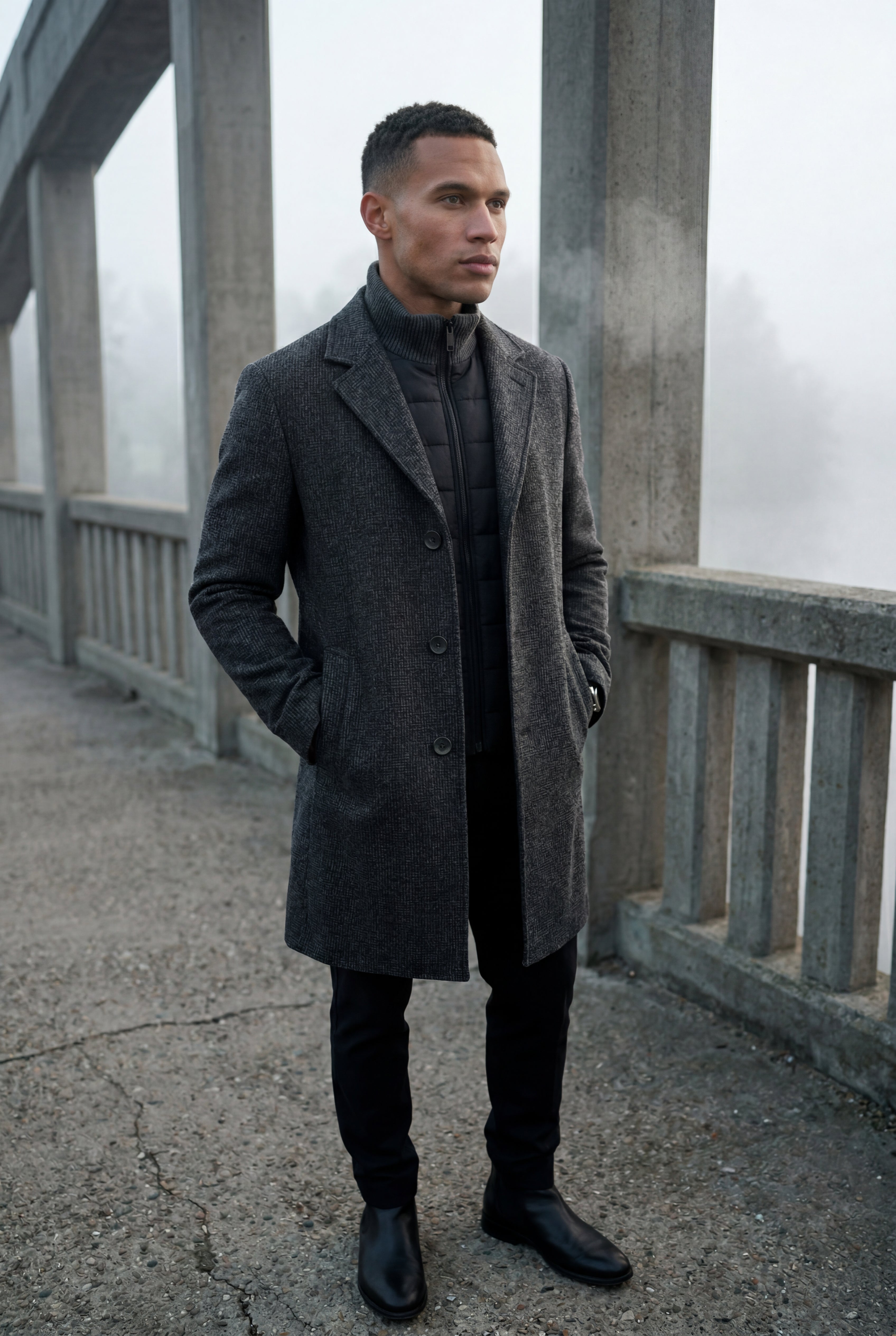 Liam | Tailored Three-button Winter Coat with Notched Lapel