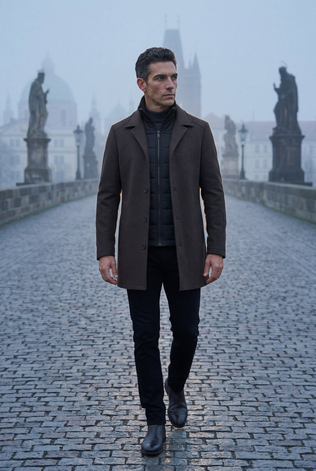 Liam | Tailored Three-button Winter Coat with Notched Lapel