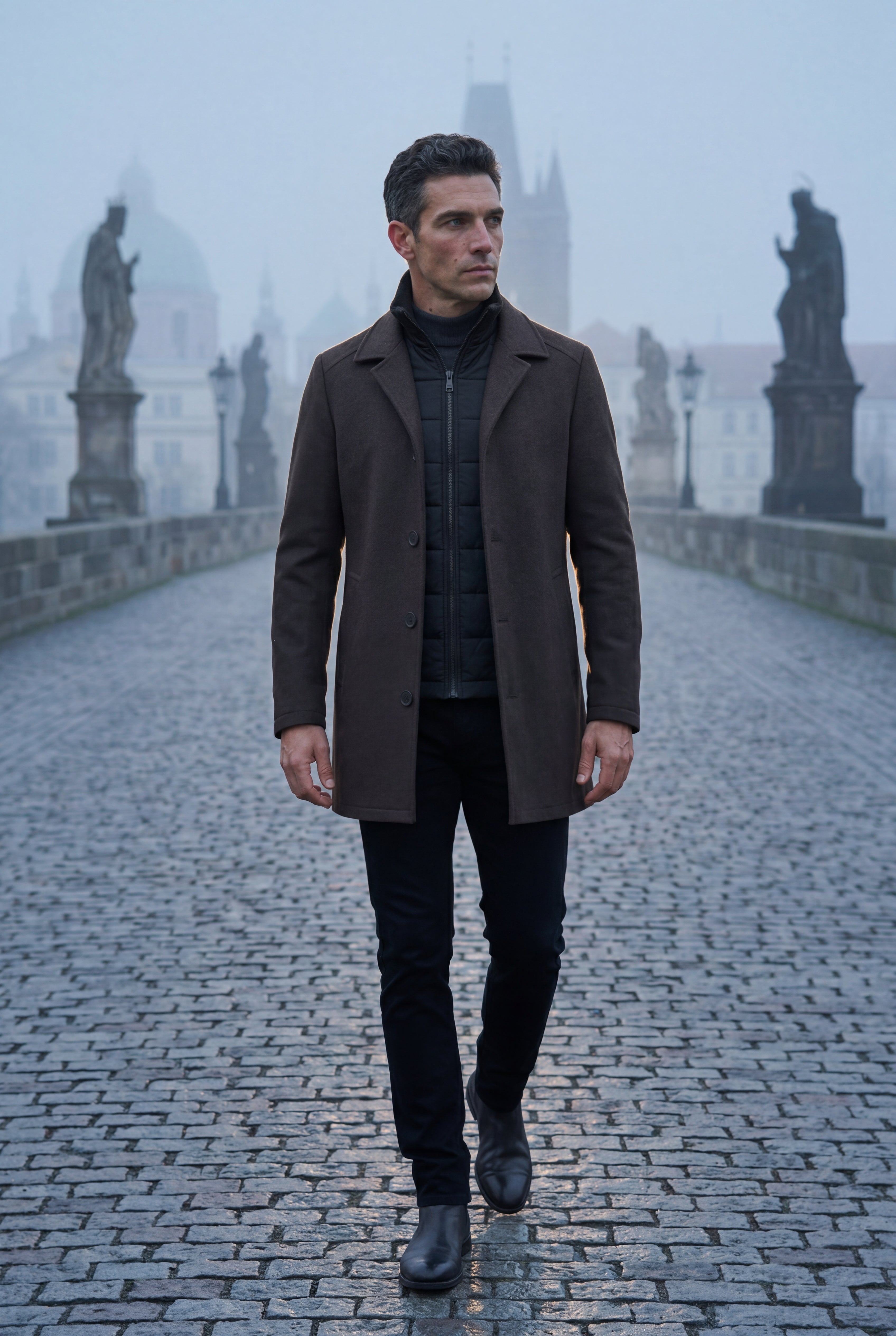 Liam | Tailored Three-button Winter Coat with Notched Lapel