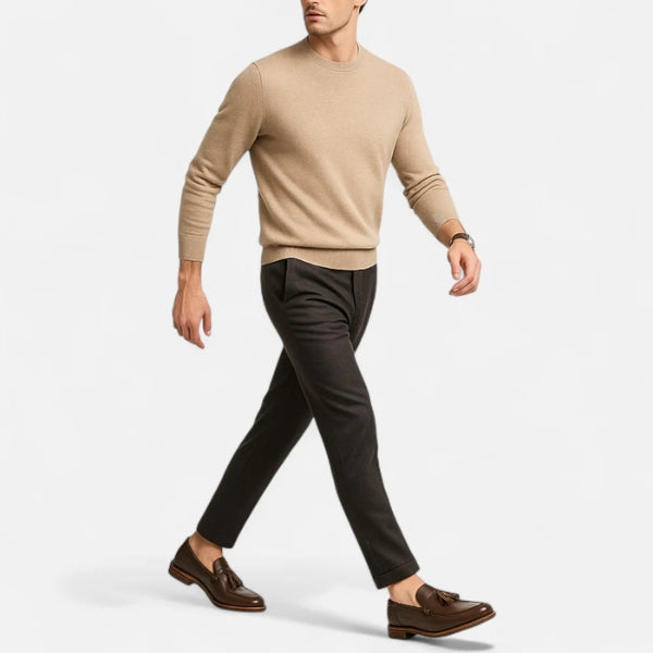 Liam | Tassel Almond Toe Slip-on Loafers Dark Brown